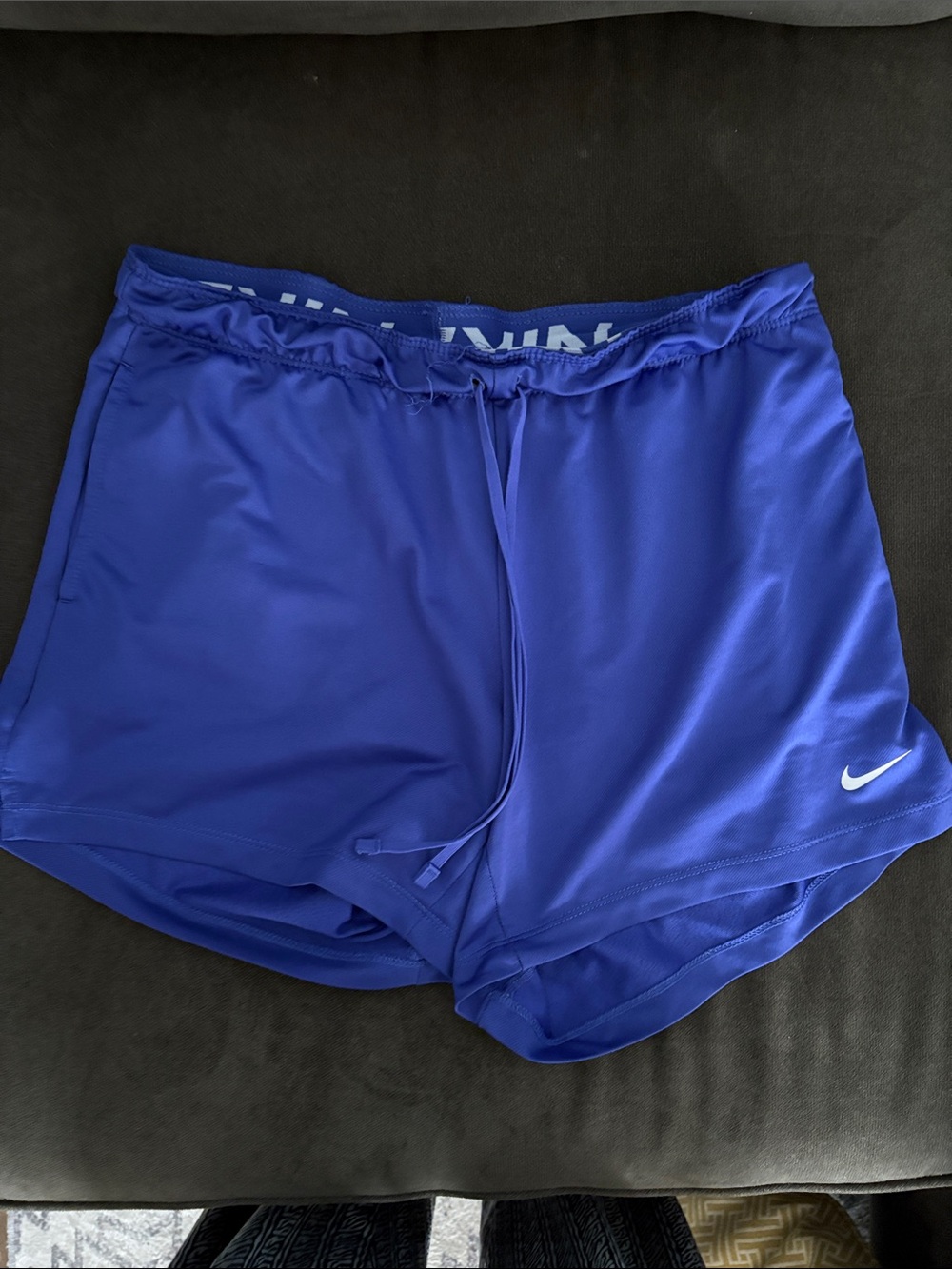 Nike Blue Women's Running Shorts with Drawstring Waist